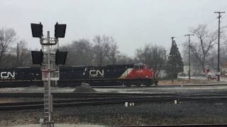 CN action in Griffith, IN with IC SD70s and EJE SD38-3s 02/23/19