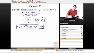 "Complex Roots of Second Order Equations" | Differential Equations with Educator.com