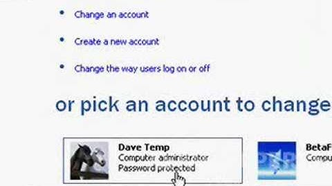 Windows Vista User Account
