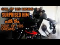 WIFE surprises her HUSBAND with a HARLEY DAVIDSON!