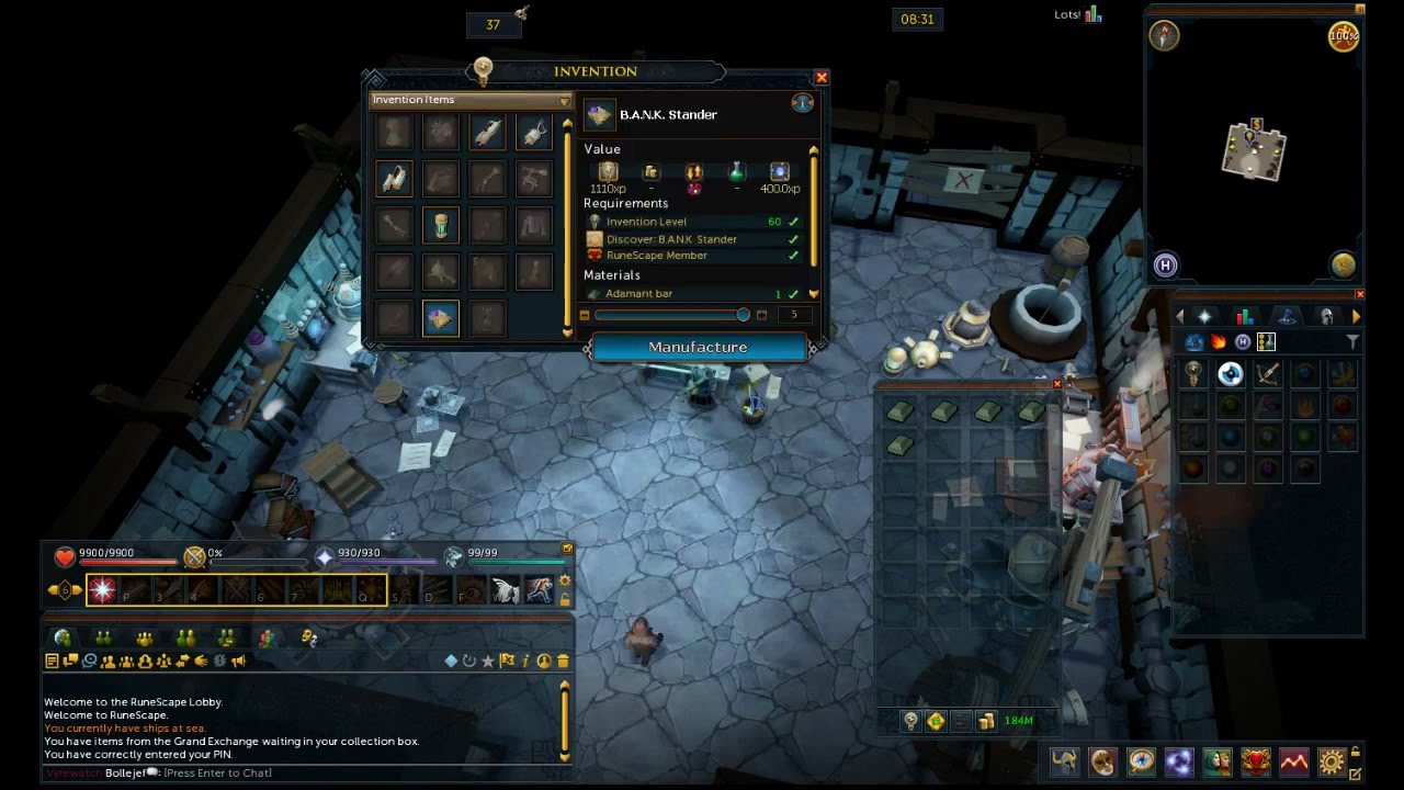runescape invention b a