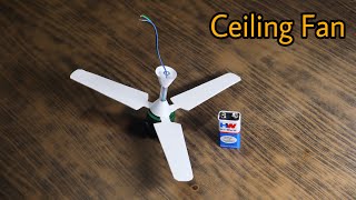 How To Make Ceiling Fan || Homemade Mini Ceiling Fan || 12v DC Fan