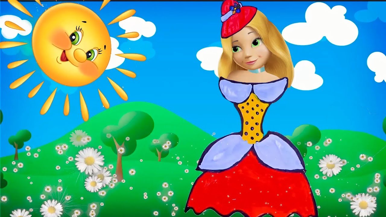 Coloring wedding dress drawing Learn Colors for kids Julia Toy Art