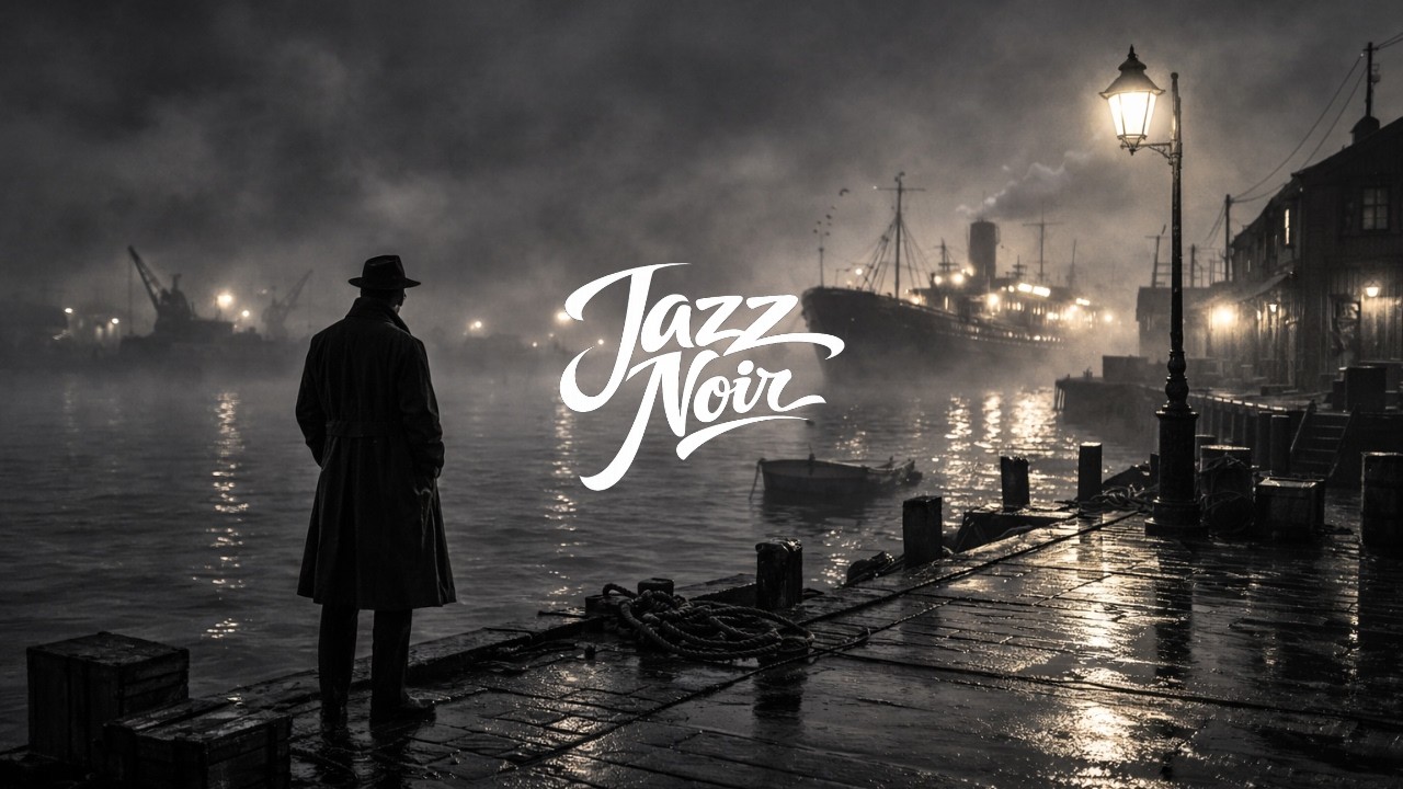 Foggy Harbor Noir — 5 Hours of 1940s–1950s Jazz for Focus & Unwind | Rainy Midnight Dock