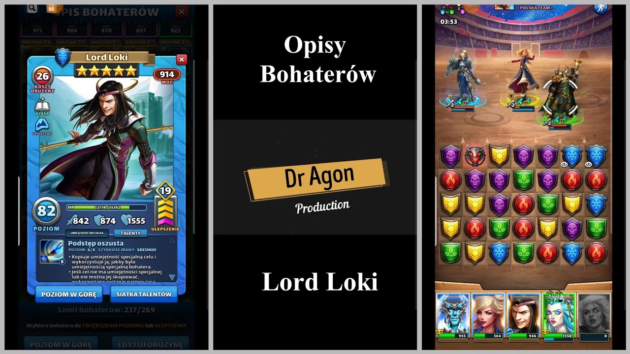 Opisy Bohaterów Lord Loki możesz być kim chcesz Empires & Puzzles