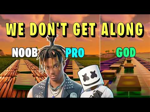 Juice Wrld, Marshmello - We Don't Get Along - Noob Vs Pro Vs God (fortnite Music Blocks)
