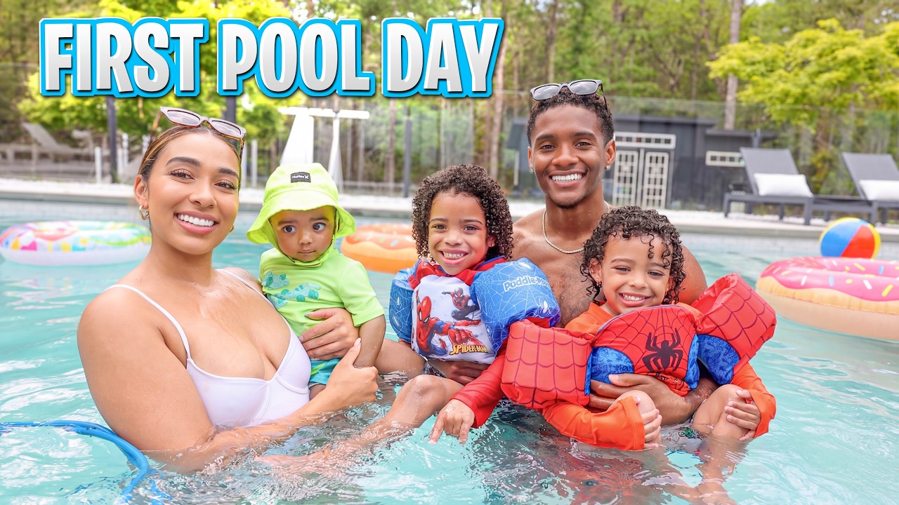 OUR FIRST POOL DAY OF THE YEAR! - YouTube
