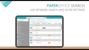 PaperOffice Live Keyword search and Filter settings / Quick search and Advanced search
