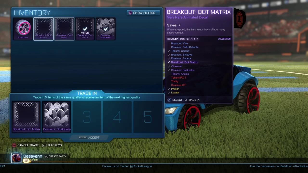 Rocket League - Takumi RX-T Tradeup! - YouTube