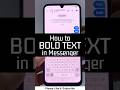 How to Bold Text in Messenger