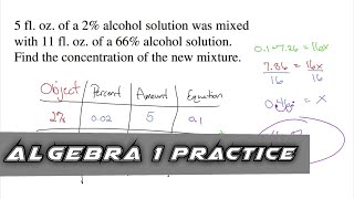 Algebra 1 Practice - Mixture Word Problems