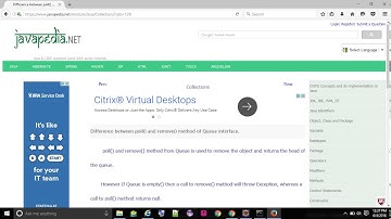 Difference between poll() and remove() method of Queue interface. - javapedia.net