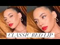 CLASSIC RED LIP MAKEUP TUTORIAL (No Talking ~just vibes) | Christina Barras