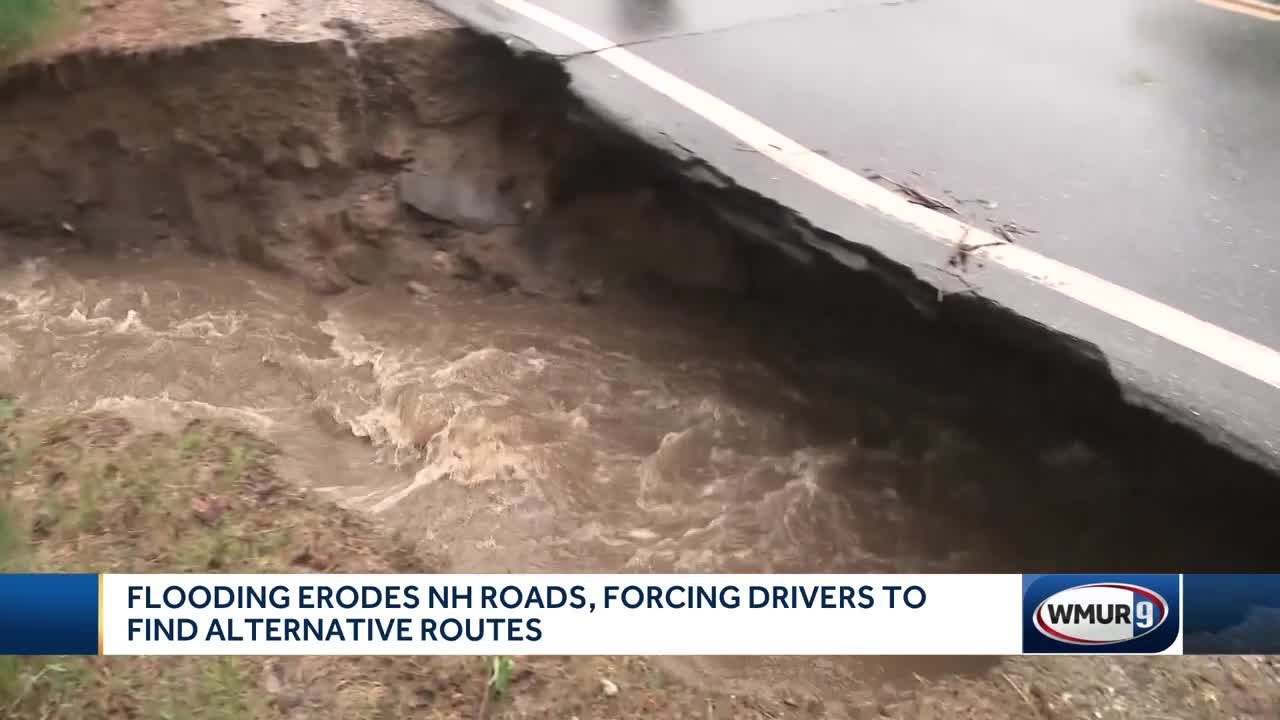 Flooding erodes New Hampshire roads, forcing drivers to find alternate ...