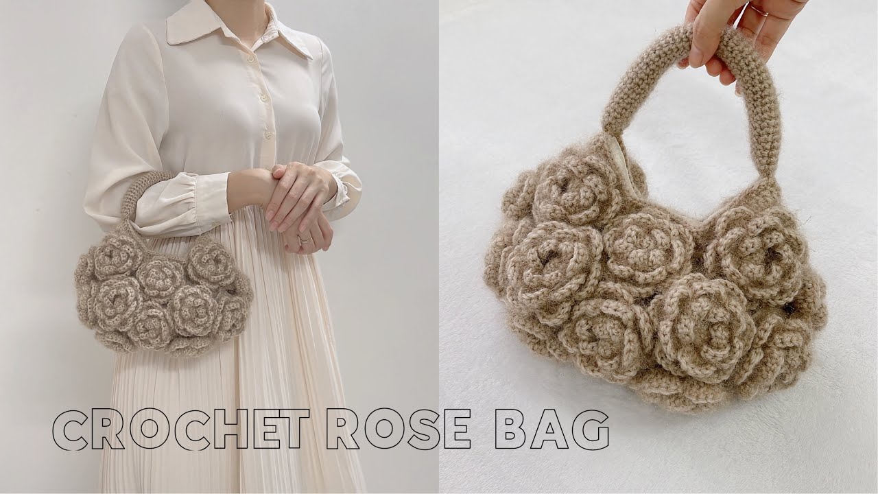 Crochet Rose Bag | Móc túi xách hoa hồng