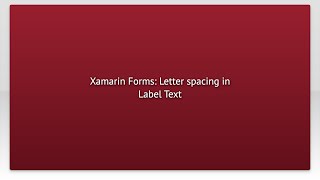Xamarin Forms: Letter spacing in Label Text