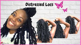 DISTRESSED LOCS TUTORIAL using Water Wave Hair 🦋 ||Two Methods