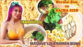 12lb Bowl of Ramen Eating Challenge @Soho Ramen in RIverside, California | RainaisCrazy