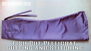 Fish cut Petticoat  cutting and stitching full tutorial