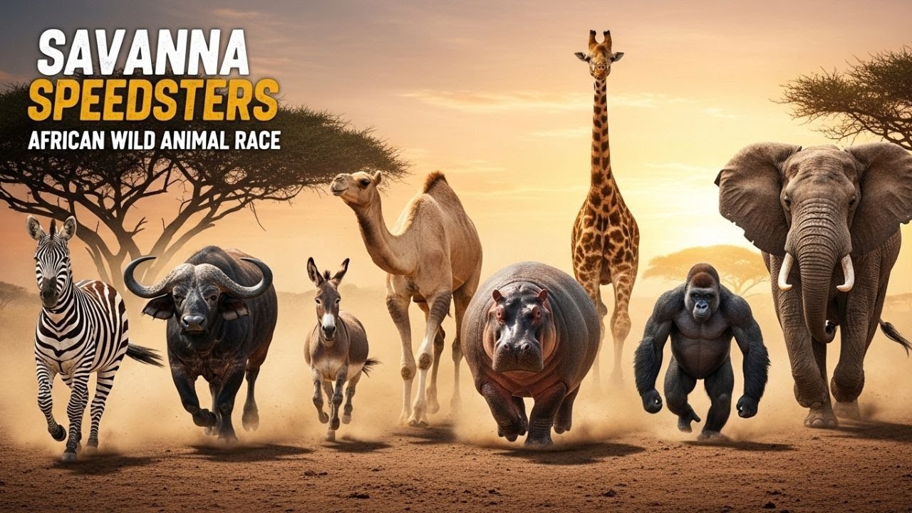 Epic Wild Animal Race: Elephant, Giraffe, Zebra & More! 