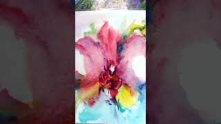 Orchid in watercolor / Olga Russu #shorts #short #drawing #watercolor #drawings