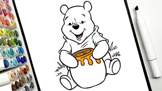 Winnie the Pooh Coloring Page 🎨🍯 | #coloringtime #winniethepooh #coloring 