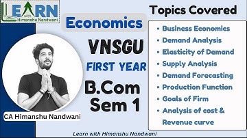 Economics for F.Y. B.Com sem 1 students | VNSGU | NEP | Index #educationalvideo #himanshunandwani