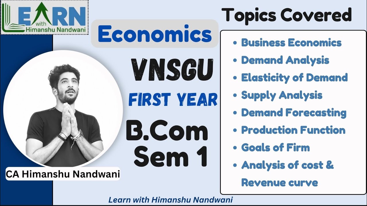 Economics for F.Y. B.Com sem 1 students | VNSGU | NEP | Index 