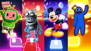 Gummy Coco Vs Crazy Frog Vs Mickey Mouse Vs Rainbow Friends | Tiles Hop EDM Rush!