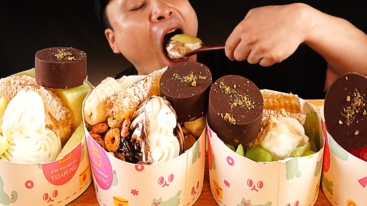 요즘 핫한 요아정 여러가지 맛과 두바이초콜릿 먹방~!! 리얼사운드 ASMR social eating Mukbang(Eating Show)