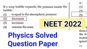 NEET 2022 - Physics Solved Question Paper (Answer key) section - 1