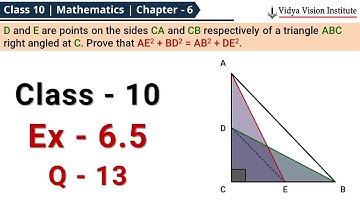 Class 10 Maths, Exercise 6.5 - Q 13 🌟 Triangles 🌟 NCERT, CBSE 🎯