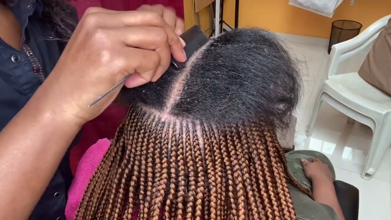 three steps Ghana weave or three steps cornrows