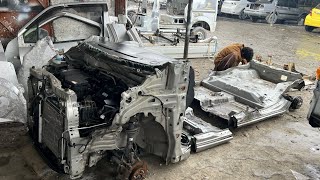 Complete Japanese Car Restoration || Inside World of Scrapped Hybrids Re-Assembly 