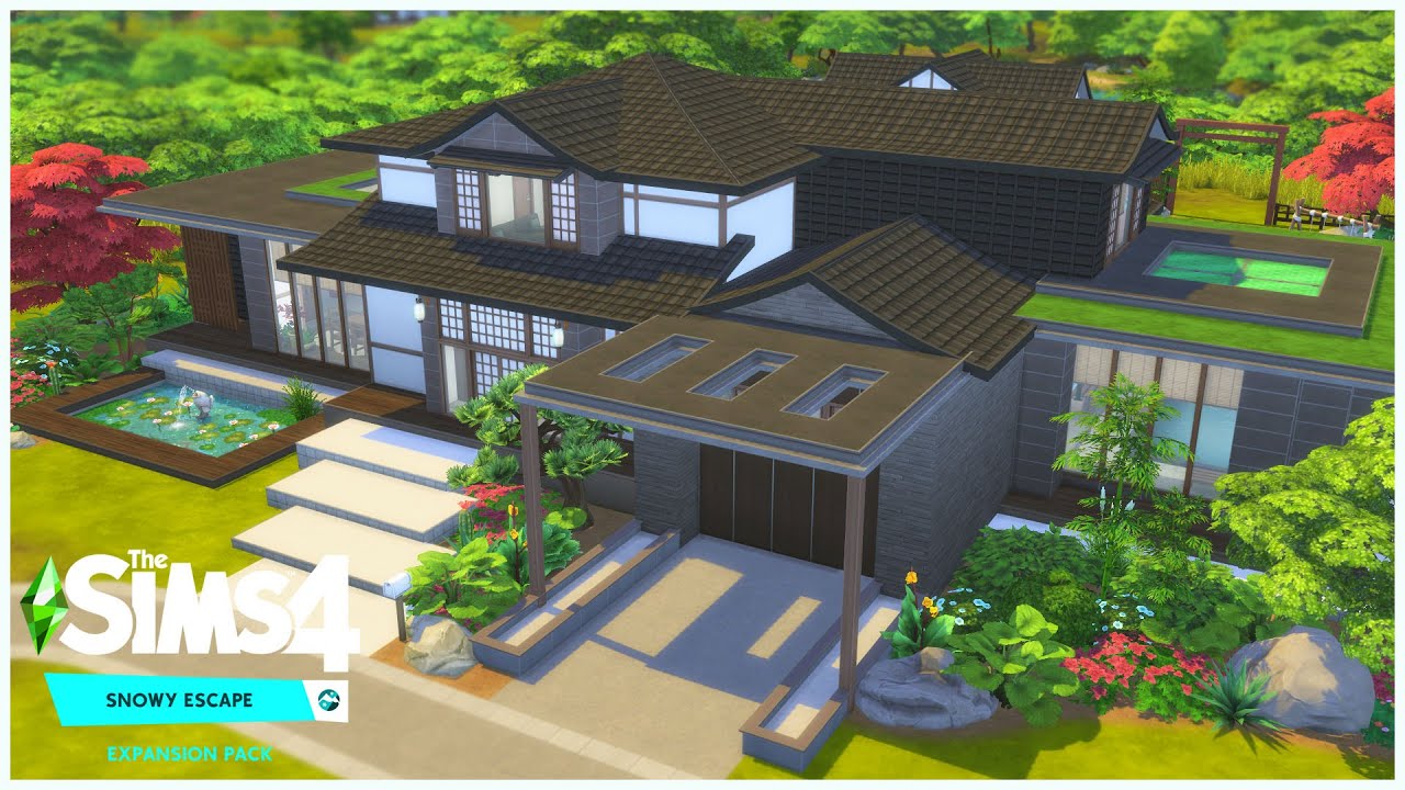 Mt. Komorebi Modern Mansion | The Sims 4 | Snowy Escape - YouTube