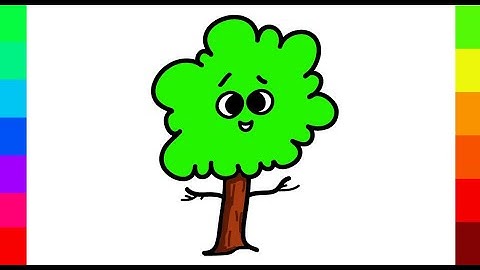 How to draw a TREE - Easy Tutorial for Kids, Toddlers, Preschoolers