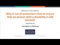 Why is social protection vital to ensure that no person with a disability is left behind?
