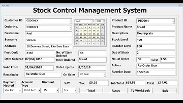 How to Create Stock Control Management System in Excel Using VBA - Part 2 of 3