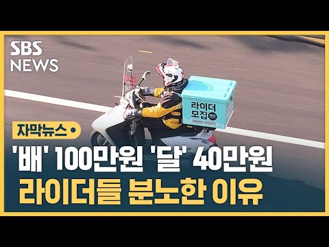 배 100만원 달 40만원 라이더들 분노한 이유 자막뉴스 SBS 