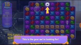 NEW Zynga wonka chocolate match 3 game level 1 special Gear level screenshot 4