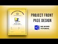 How to Create Project Front Page in Microsoft Word | Cover Page Design in MS Word