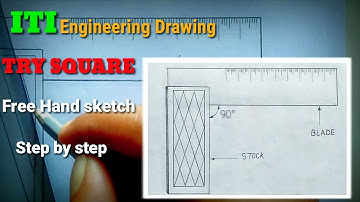 Try Square Drawing || How to Draw a Try Square || Try Square कैसे बनाए