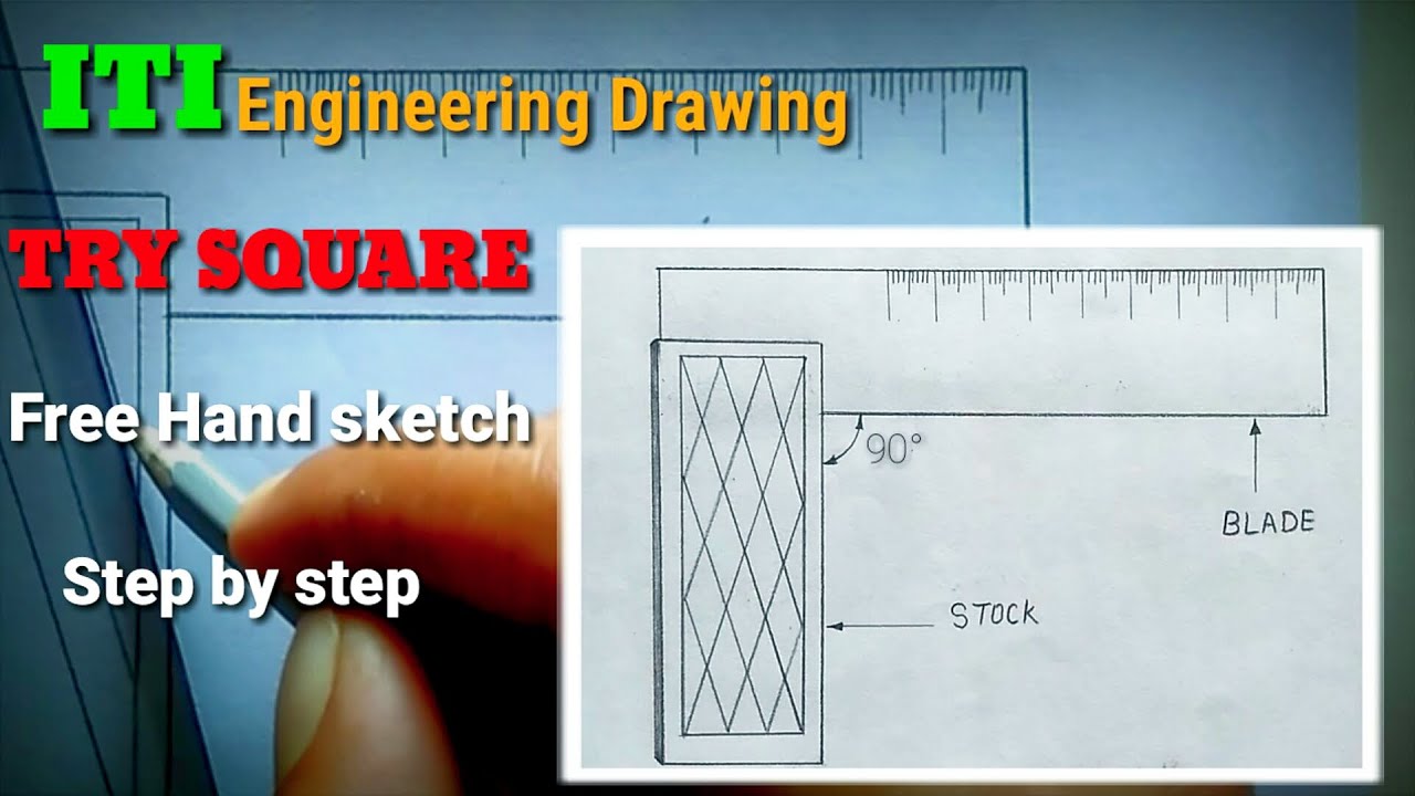 Try square How to Draw Try Square step by Step and easy Method  YouTube