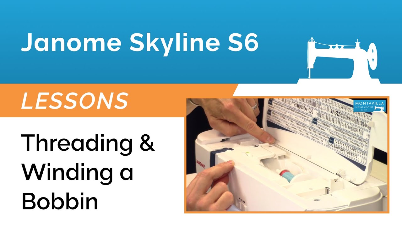 Janome Skyline S6 Lesson - Threading & Winding a Bobbin - YouTube