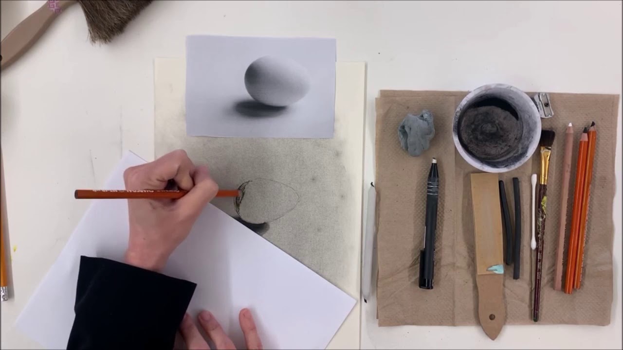Basics of Drawing: Charcoal Egg Drawing - YouTube