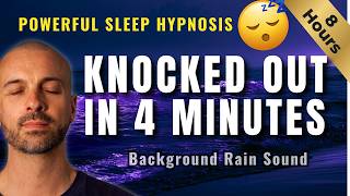 Deep Sleep Hypnosis That Quiets Your Mind Fast | Rain Sounds | Black Screen | 8 Hours