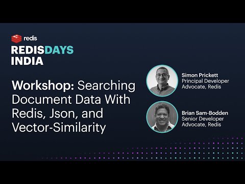 Workshop: Searching document data with Redis, JSON, and vector-similarity