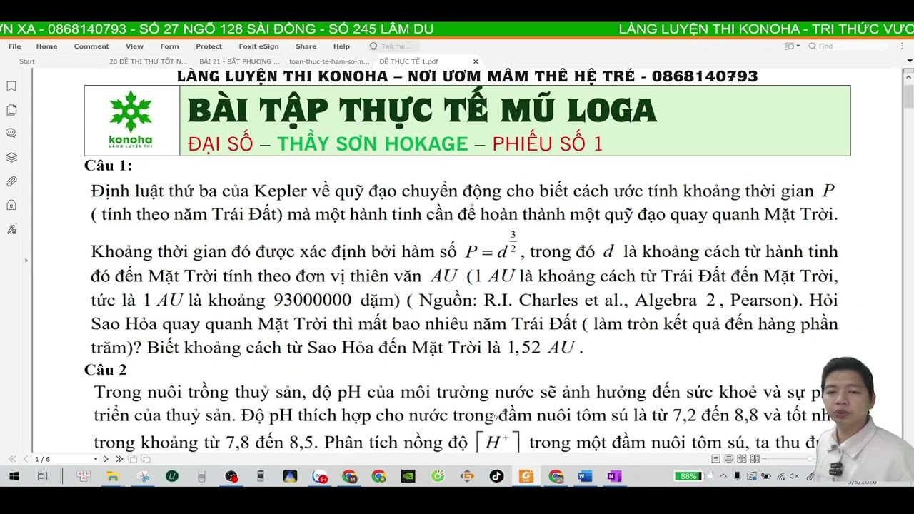 TOÁN 11   PT, BPT MŨ LOGA