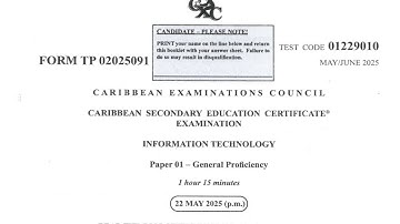 IT 2025 May/June Paper 1 Answers | CSEC