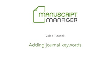 Adding journal keywords